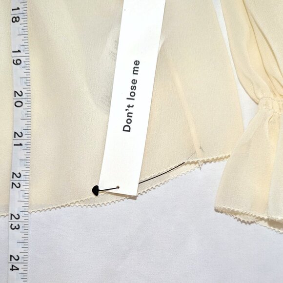 NWT Reformation | Ivory "Wyn Top" Sheer Blouse | Size 4 - Picture 12 of 14